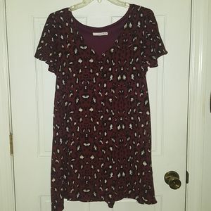 Burgundy leopard print dress